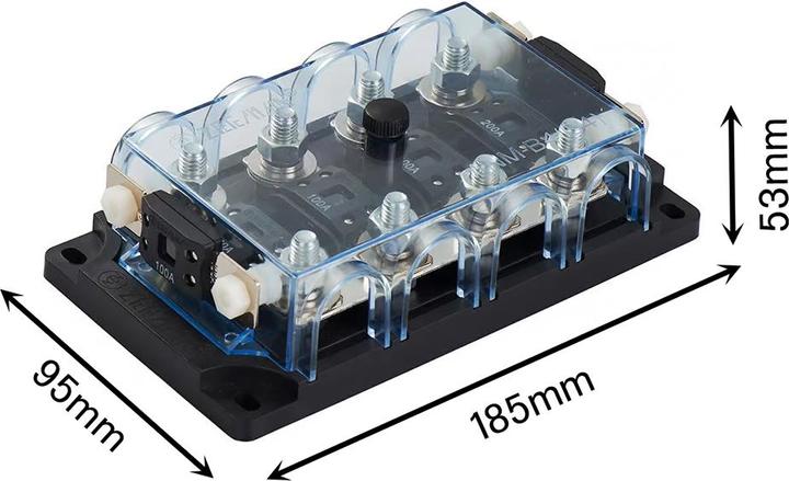 Offgridtec 4-way MEGA-Fuse fuse holder with holder for spare fuse (40 A)