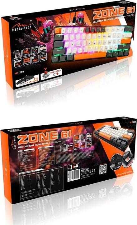 Actual product image Media-Tech MECHANICAL KEYBOARD 60% MT1258 (Eng. Int., Cable)