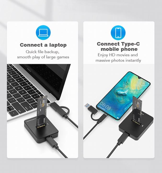 Productafbeelding Gembird Desktop USB Type-C M.2 SATA NVME (M.2)