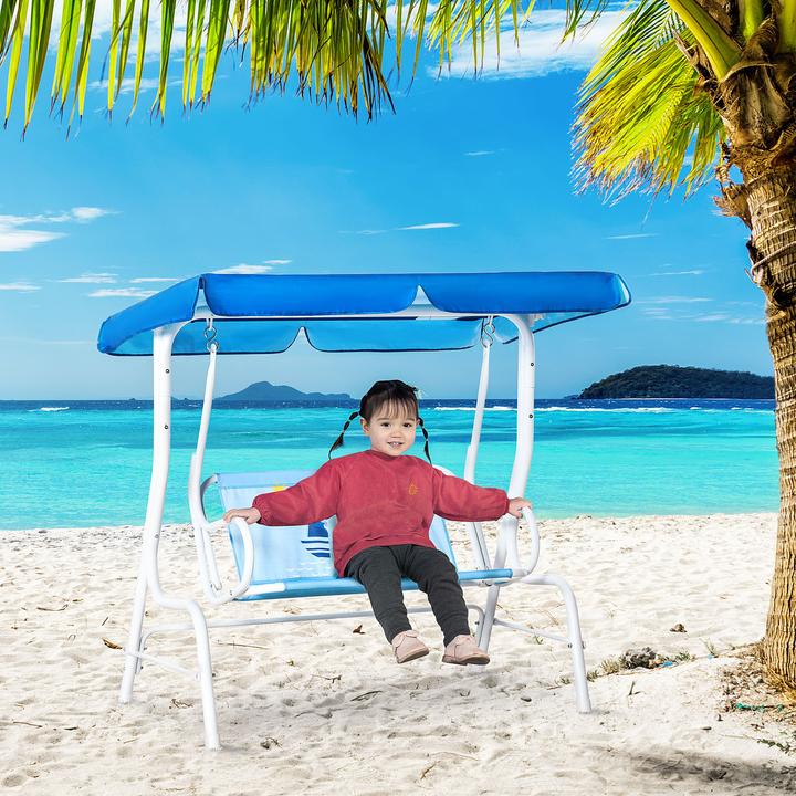 Produktbild Outsunny Kinder Hollywoodschaukel mit dem winkelverstellbaren Verdeck (Kindersessel)