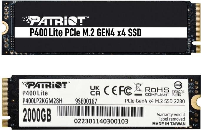 Actual product image Patriot P400 Lite (2000 GB, M.2 2280)