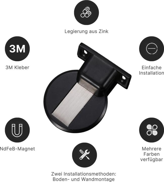 Actual product image Hermex Magnetischer Türstopper Türdämpfer Türschnäpper Türpuffer Türkeil (1 Piece)