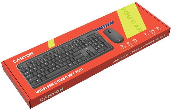 Produktbild Canyon Set-W20 UK/US Tastatur+Maus Kabellos (Eng. Int., Kabellos)