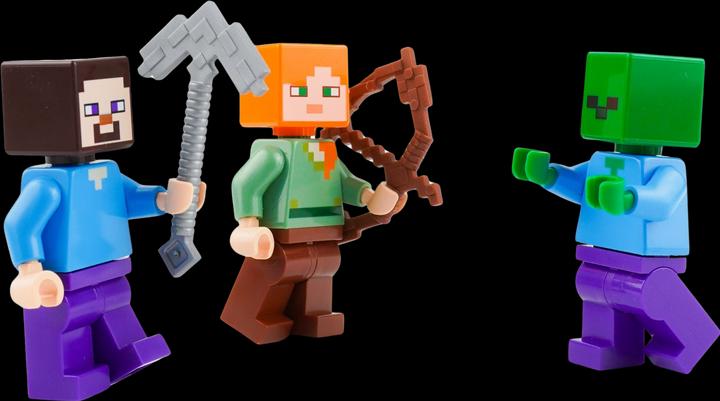 Actual product image LEGO Minecraft Minifiguren-Set Steve & Alex vs. Zombie - NEU! 3 Figuren