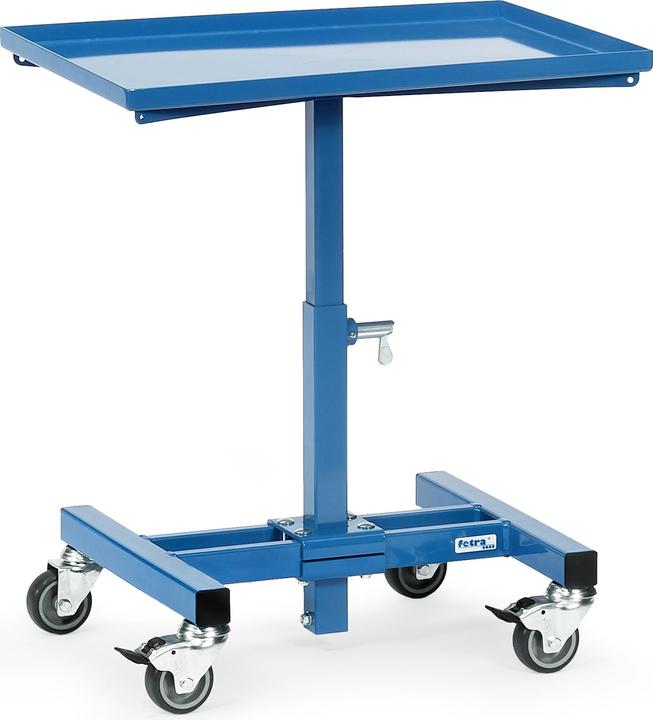 Produktbild Fetra Materialständer Ladefl.-L605xB405mm verstellbare Höhe 524-774 mm brillantblau, RAL 5007 fahrbar