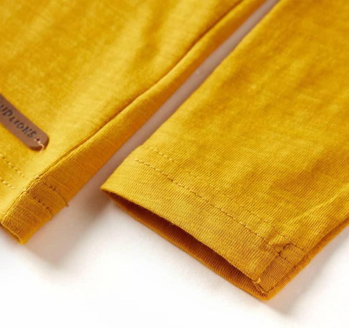 Actual product image VidaXL Children's long-sleeved shirt ochre 104,Material: 100 (104)