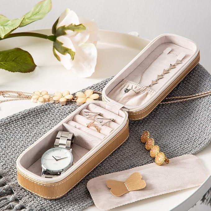 Immagine prodotto Only-Bags.Store Travel Jewelry Box, Portable Jewelry Case, PU Jewelry Box, Small Jewelry Container, Jewelry Boxes