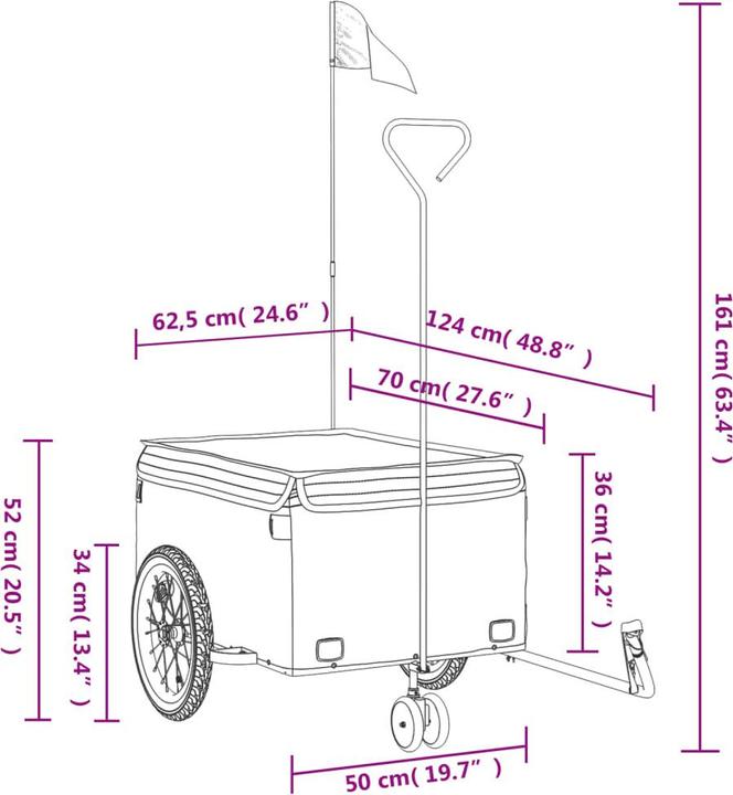 Produktbild VidaXL Fahrradanhänger 45 kg Eisen