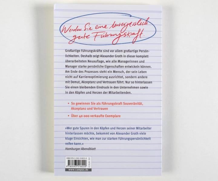 Image du produit Der Chef, den ich nie vergessen werde (Allemand, Alexander Groth, 2023)