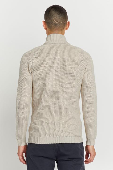 Actual product image Solid Xenos Men's Cardigan Chunky Knit Jacket With Funnel Neck Made Of 100% Cotton (XXL)