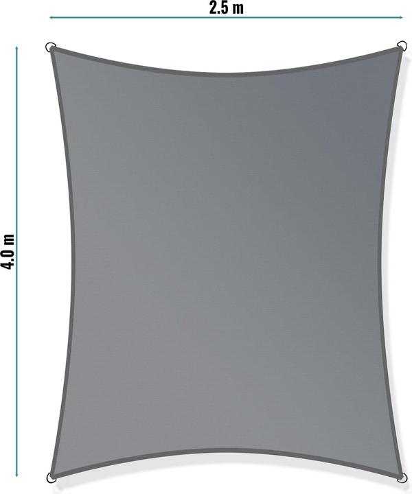 Produktbild Toboli Sonnensegel Rechteck 2,5x4m Sonnenschutz Garten Terrasse Balkon Camping