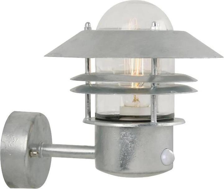 Actual product image Nordlux Blokhus, Wall lamp w Sensor, Galvanized (E27, IP54)