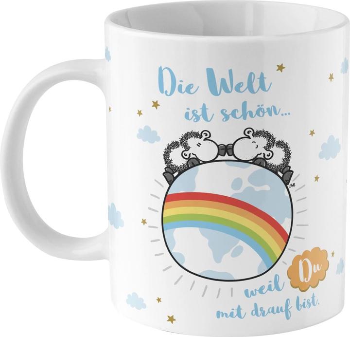 Immagine prodotto Sheepworld Tazza da caffè Il mondo è bello 350 ml, 1 pezzo (350 ml, 1 x)
