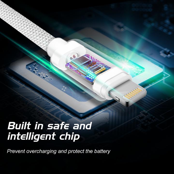 Produktbild Swissten Datenkabel Textil USB-C / Lightning MFi 1.2 M (1.20 m, USB 3.2 Gen 1)