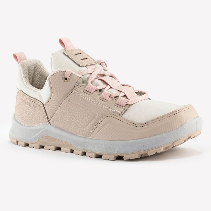 Quechua Wanderschuhe Kinder Grösse 35-38 niedrig mit Schnürung - NH500 Low beige/rosa