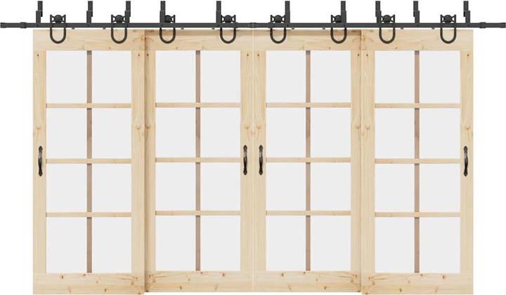 Immagine prodotto VidaXL Set di ferramenta per porte scorrevoli 200 cm acciaio nero Set di ferramenta per porte scorrevoli