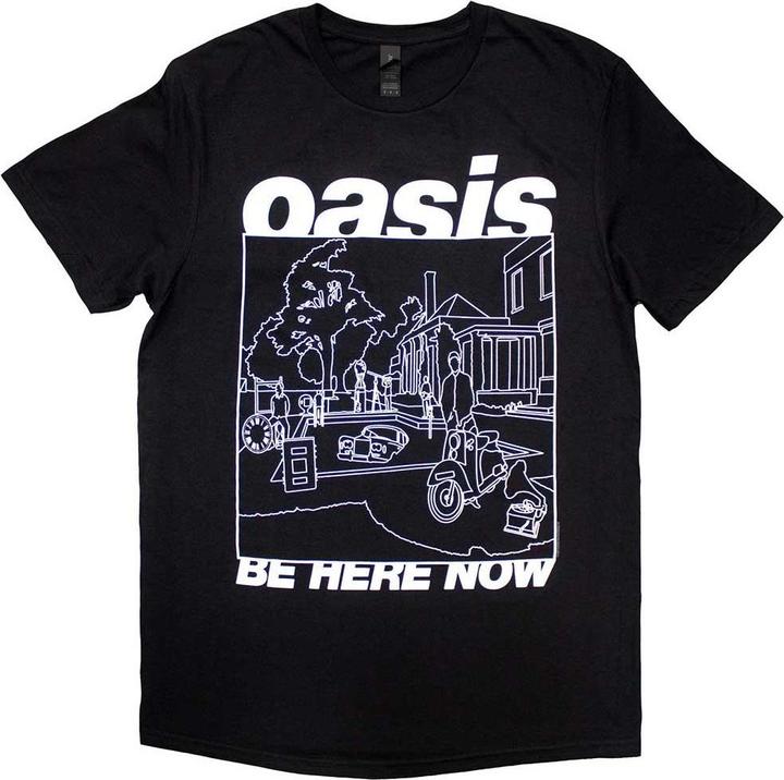 Actual product image Oasis Unisex Adult Be Here Now Line Drawing T-Shirt (XL)