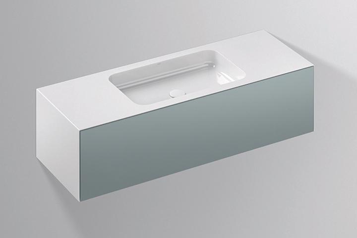 Actual product image Alape WP.Folio6 washbasin, 1254x350x450mm, vanity unit 1 full-extension drawer, washbasin without ta