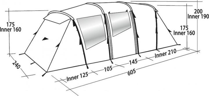Actual product image Easy Camp Tunnel tent Huntsville Twin 600 (Tunnel tent, 14.20 kg, 6 persons)
