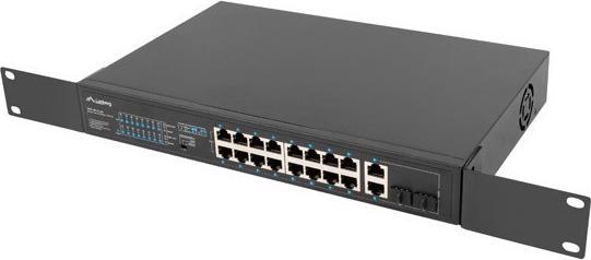 Actual product image Lanberg RSFE-16P-2C-250 Network Switch Unmanaged Gigabit Ethernet (10/100/1000) Power over Ethernet (PoE) (18 Ports)