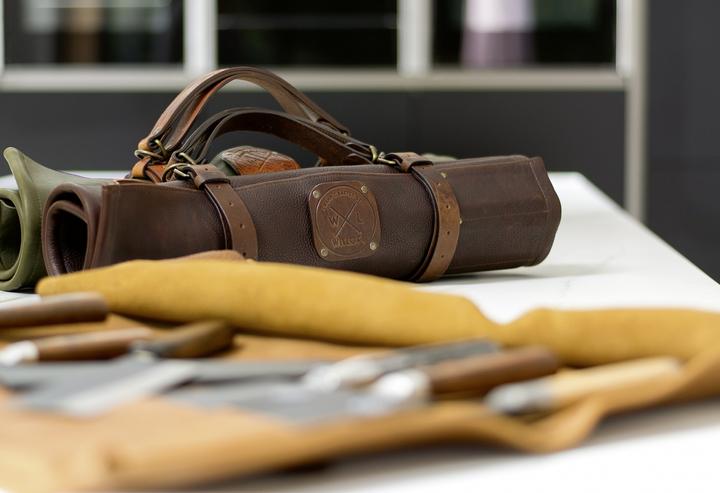 Actual product image Witloft Leather knife roll 5-pocket dbr