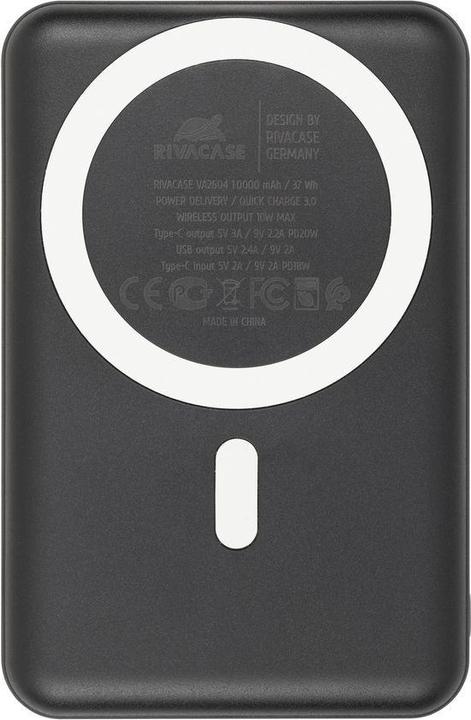 Image du produit Rivacase VA2604 Wireless Powerbank Magsafe Qi 15W, batterie externe avec QC/PD 20W 10000 mAh charge rapide (10000 mAh, 20 W, 18.50 Wh)