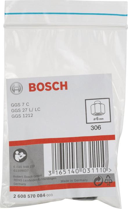 Actual product image Bosch Professional Zubehör Collet with clamping nut, 6 mm, for Bosch straight grinder