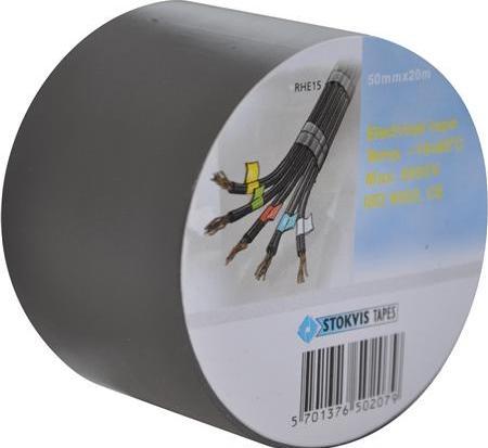 Actual product image Stokvis Tapes STOKVIS PVC isoleringstape 50 mm x 20 m, grå (50 mm)