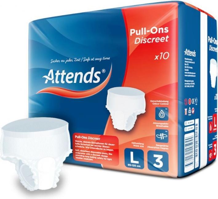 Actual product image Attends Pull Ons 3 Discreet (10 x, L)