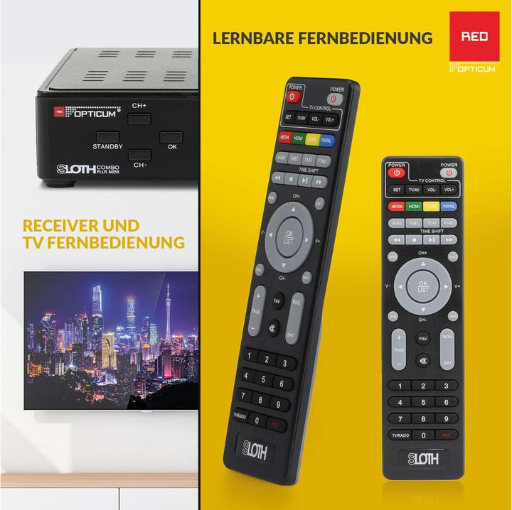 Produktbild Opticum SAT-Receiver Red Sloth Combo plus mini (DVB-T/T2, CI+-Schacht)