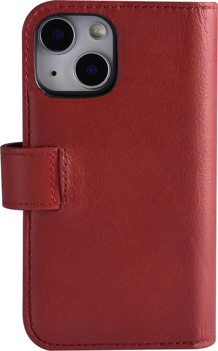 Actual product image Pierre Cardin Case iPhone 13 Mini - Genuine leather book case red & 6 card slots (Apple iPhone 13 mini)