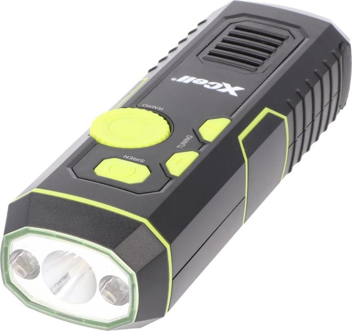 Immagine prodotto XCell Torcia a dinamo con radio FM, sveglia e funzione di power bank (30 lm)