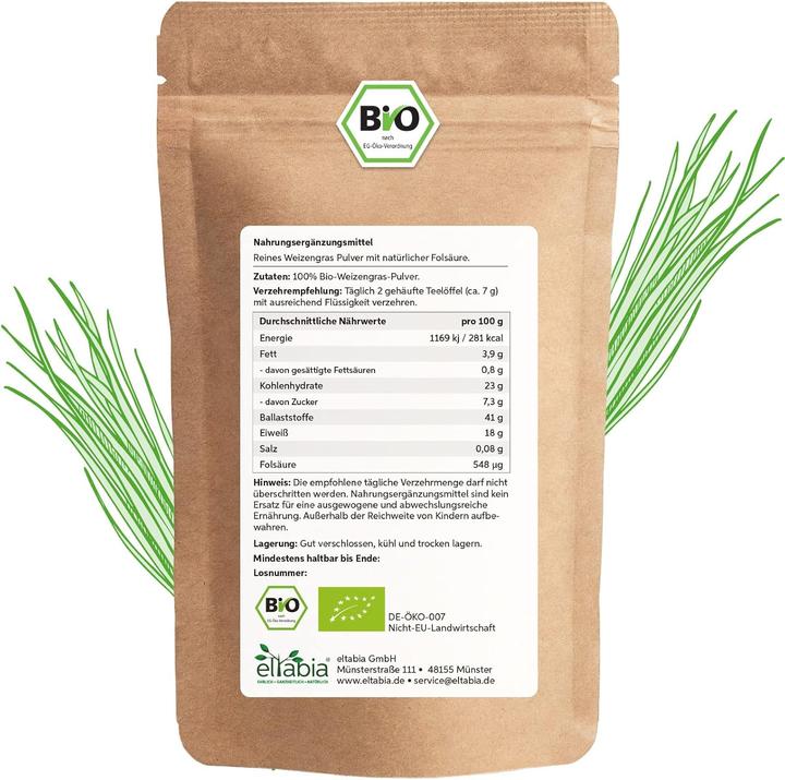 Image du produit Eltabia Poudre d'herbe de blé bio (Poudre, 200 g)
