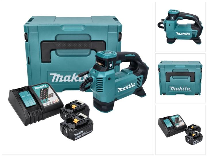 Immagine prodotto Makita DMP 181 RMJ Compressore a batteria 18 V 11,1 bar + 2x batteria 4,0 Ah + caricatore + Makpac