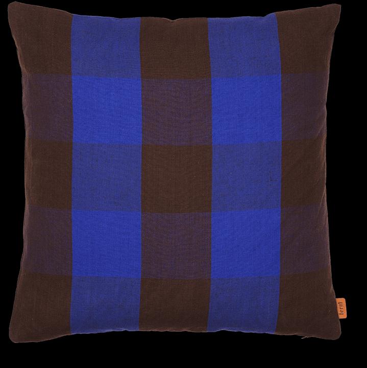 Image du produit Ferm Living Housses de coussins avec remplissage GRAND Ã carreaux bleu (50 x 50 cm)