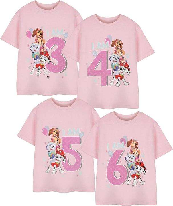 Actual product image Paw Patrol Girls Short-Sleeved Birthday T-Shirt (98)