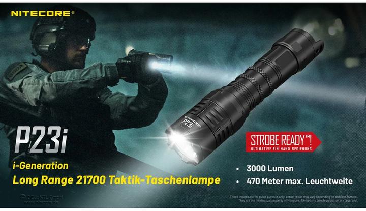 Actual product image Nitecore P23i Black Tactical flashlight LED (14.35 cm, 3000 lm)