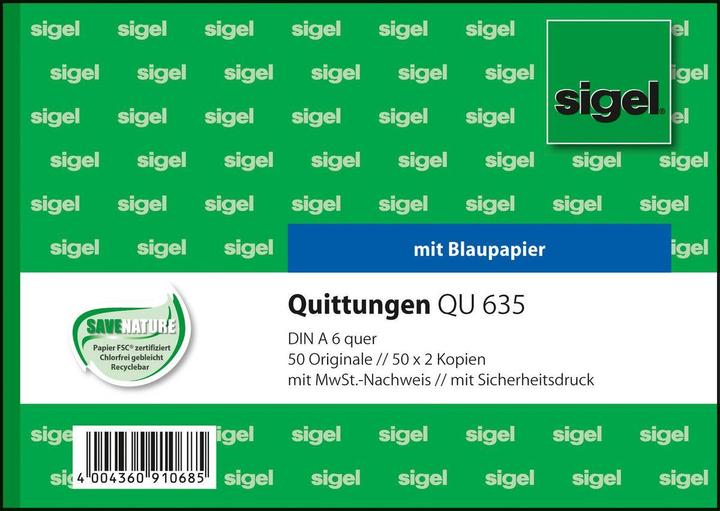 Nutritional values and ingredients Sigel QU635 - 150 sheets - A6 q - Blue - White (50 x)