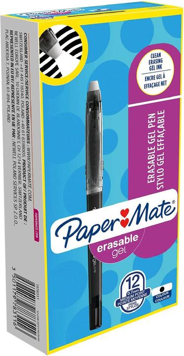 Immagine prodotto Paper Mate PAPERMATE 1989158 biro cancellabile REPLAY Premium (M, nero) (Nero, 12 x)
