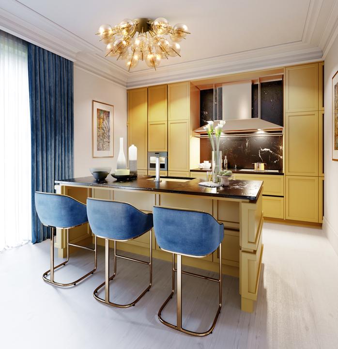 Actual product image Maytoni Bolla ceiling light 4x E27 brass amber, amber glass (E27)