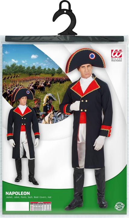 Actual product image Widmann Napoleon Bonaparte battle uniform with jacket, jabot, trousers, belt, boot covers, hat (M)