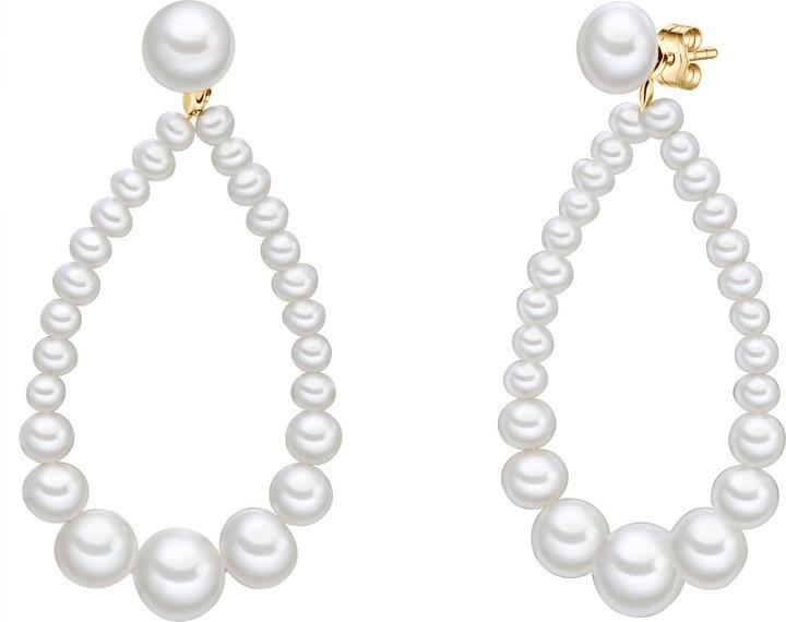 Valero Pearls Damen Sterling Silber Süsswasser-Zuchtperle gelbgold - 32212 (Sterling Silber)