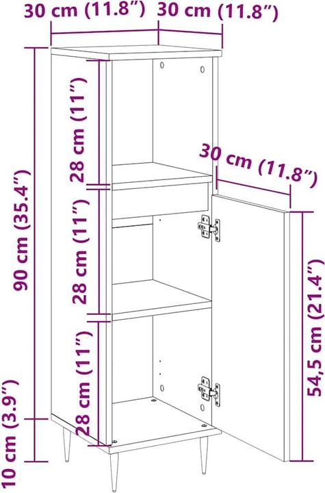 Produktbild VidaXL Binhai County (30 x 30 x 100 cm)