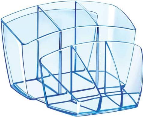 Actual product image Cep Pen holder Ice Blue blue-transparent polystyrene 6 compartments 14.3 x 15.8 x 9.3 cm