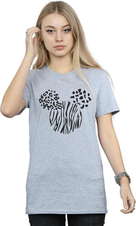 Actual product image Disney Womens/Ladies Mickey Mouse Animal Cotton Boyfriend T-Shirt (L)