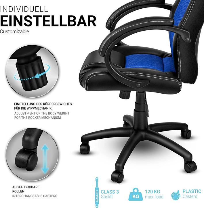 Image du produit Tresko Fauteuil de direction Racing, noir/bleu