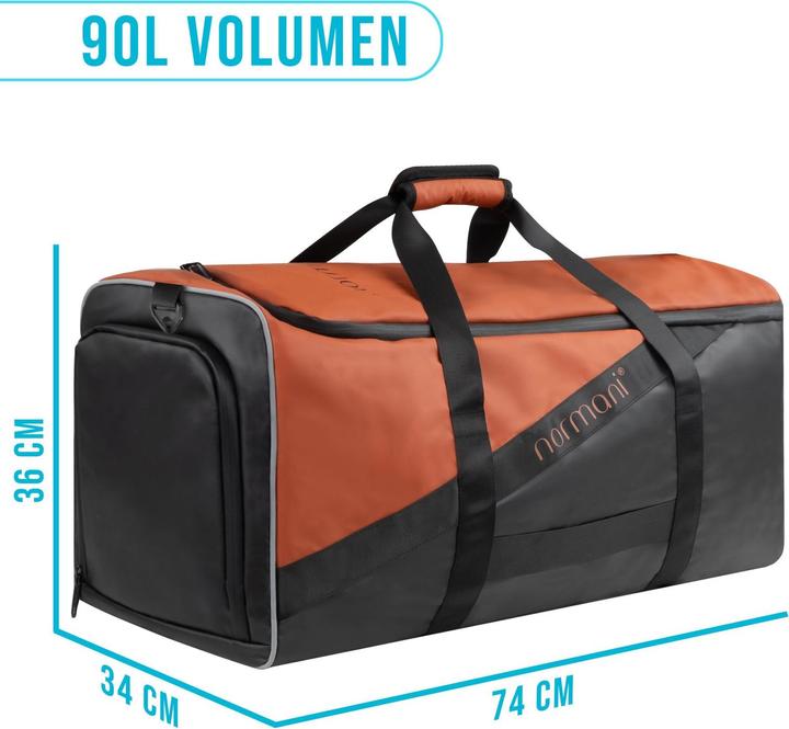 Image du produit Normani Sac de sport avec fonction sac à dos 90 l avec ceinture - 9279 (90 l)