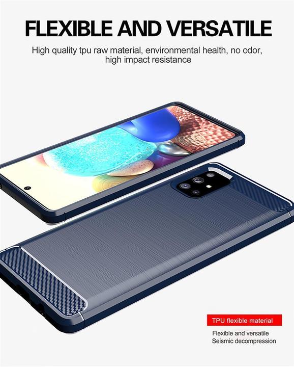 Produktbild Cadorabo TPU Ultra Slim carbon edelstahl Kombi Cover (Samsung Galaxy A71)