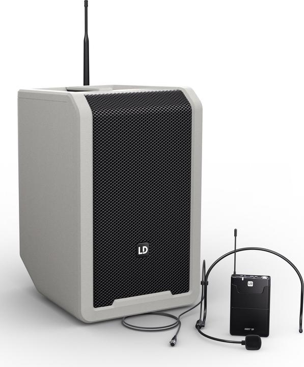 Produktbild LD Systems ANNY® 8 BPH B5 G - Tragbarer Bluetooth® PA-Lautsprecher mit Akku, Mixer und 1x Headset-Mikrofon (ink (Aktiv)