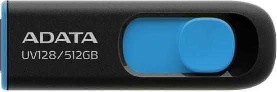 Adata UV128 USB flash drive USB Type-A 3.2 Gen 1 (3.1 Gen 1) Black, Blue (512 GB, USB 3.2)